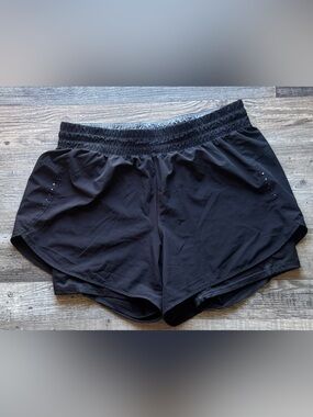 Women’s large 12/14 Avia Black Athletic Shorts with Inner Brief sports gym jog